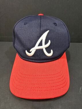 OC Sports Atlanta Braves Hat Greg Maddux Navy Red Team MLB Strap Back - YOUTH